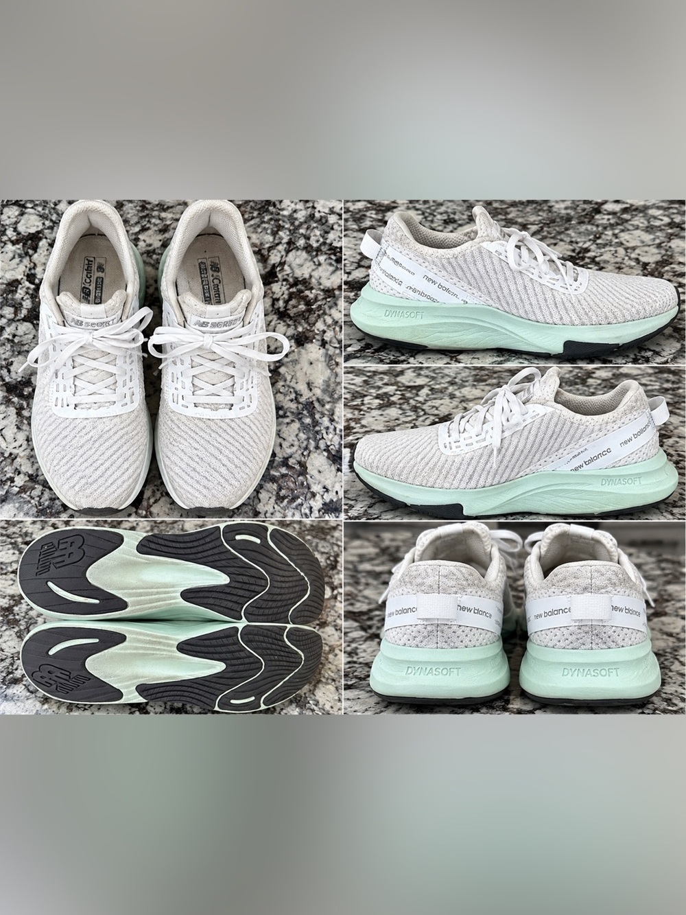 New Balance Women’s DynaSoft Gray White Mint Athletic Running Walking Shoes